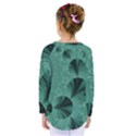 Biscay Green Black Spirals Kids  Long Sleeve Tee View2