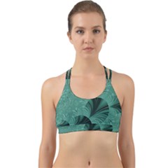 Biscay Green Black Spirals Back Web Sports Bra by SpinnyChairDesigns