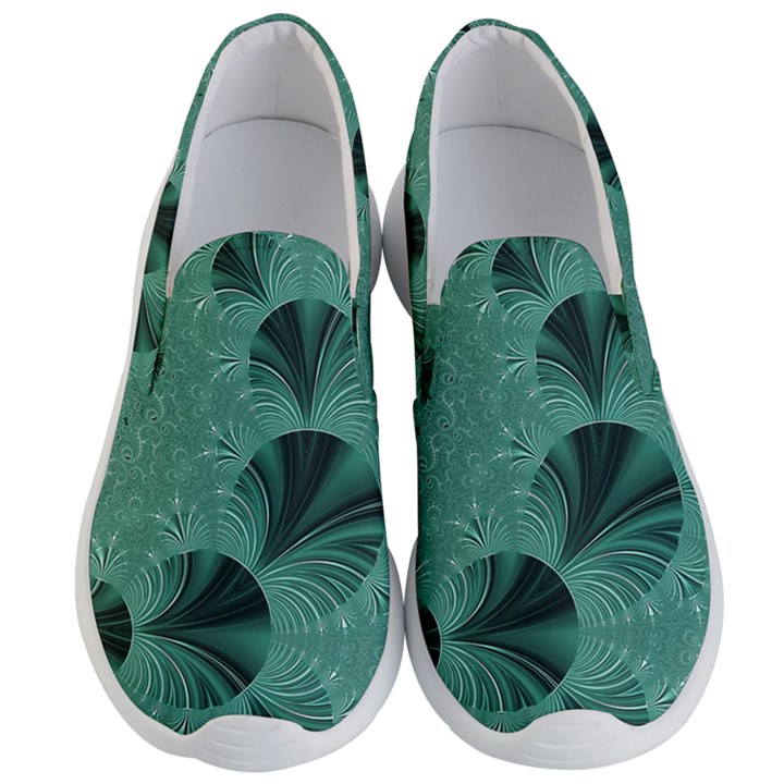 Biscay Green Black Spirals Men s Lightweight Slip Ons