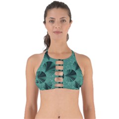 Biscay Green Black Spirals Perfectly Cut Out Bikini Top by SpinnyChairDesigns