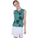 Biscay Green Black Spirals Women s Sleeveless Sports Top View1