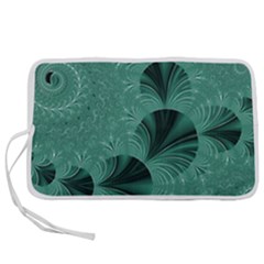 Biscay Green Black Spirals Pen Storage Case (s)