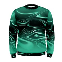 Biscay Green Black Swirls Men s Sweatshirt by SpinnyChairDesigns