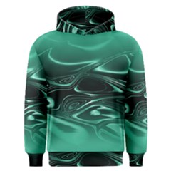 Biscay Green Black Swirls Men s Overhead Hoodie by SpinnyChairDesigns