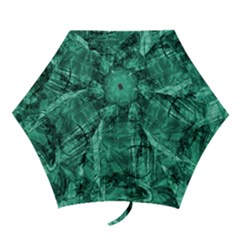 Biscay Green Black Textured Mini Folding Umbrellas by SpinnyChairDesigns