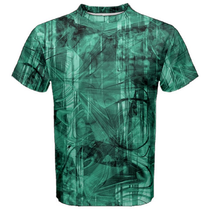 Biscay Green Black Textured Men s Cotton Tee