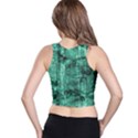 Biscay Green Black Textured Racer Back Crop Top View2