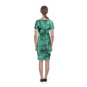 Biscay Green Black Textured Classic Short Sleeve Midi Dress View2