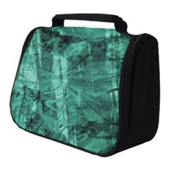 Biscay Green Black Textured Full Print Travel Pouch (small) by SpinnyChairDesigns