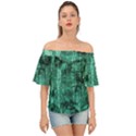 Biscay Green Black Textured Off Shoulder Short Sleeve Top View1