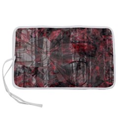 Red Black Abstract Texture Pen Storage Case (s)