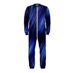 Indigo And Black Stripes Onepiece Jumpsuit (kids) by SpinnyChairDesigns