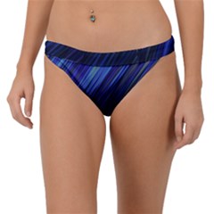 Indigo And Black Stripes Band Bikini Bottom by SpinnyChairDesigns