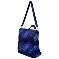 Indigo And Black Stripes Crossbody Backpack by SpinnyChairDesigns