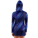 Indigo and Black Stripes Long Sleeve Hooded T-shirt View2