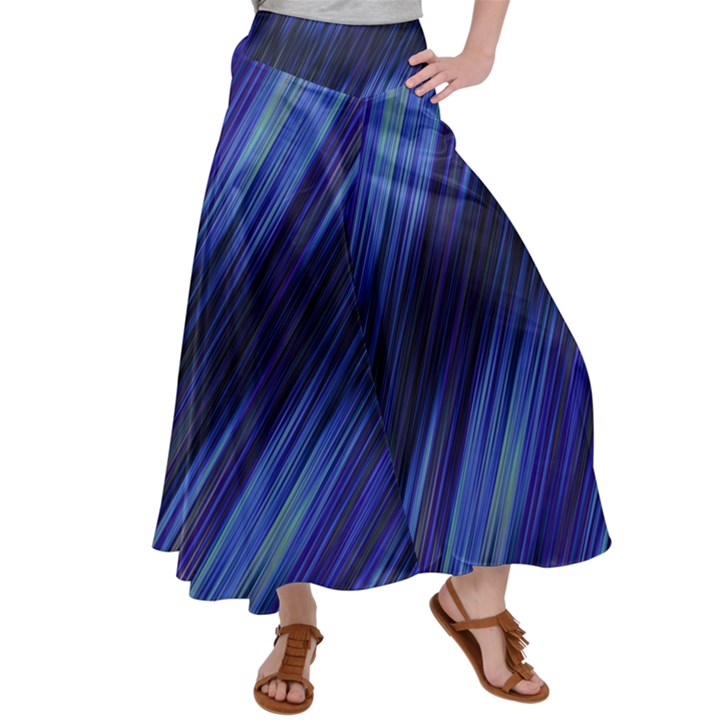 Indigo and Black Stripes Satin Palazzo Pants