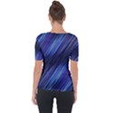 Indigo and Black Stripes Shoulder Cut Out Short Sleeve Top View2