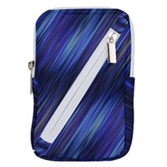 Indigo and Black Stripes Belt Pouch Bag (Large)