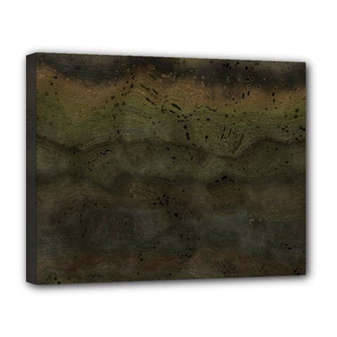 Army Green Grunge Texture Canvas 14  X 11  (stretched) by SpinnyChairDesigns