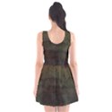 Army Green Grunge Texture Scoop Neck Skater Dress View2