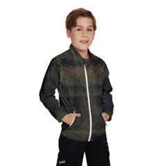 Army Green Grunge Texture Kids  Windbreaker by SpinnyChairDesigns