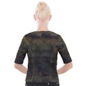 Army Green Grunge Texture Cropped Button Cardigan View2