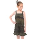 Army Green Grunge Texture Kids  Overall Dress View1