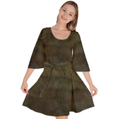 Army Green Grunge Texture Velour Kimono Dress by SpinnyChairDesigns