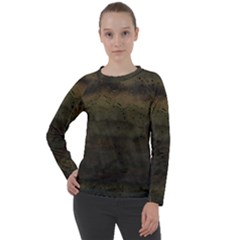 Army Green Grunge Texture Women s Long Sleeve Raglan Tee