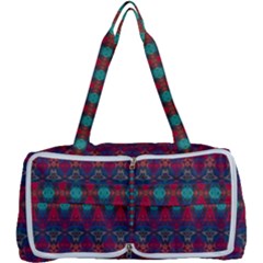 Boho Red Teal Pattern Multi Function Bag by SpinnyChairDesigns