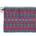 Boho Red Teal Pattern Canvas Cosmetic Bag (XXXL) View1