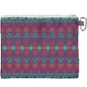 Boho Red Teal Pattern Canvas Cosmetic Bag (XXXL) View2