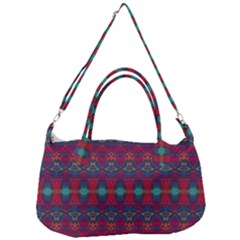 Boho Red Teal Pattern Removal Strap Handbag by SpinnyChairDesigns