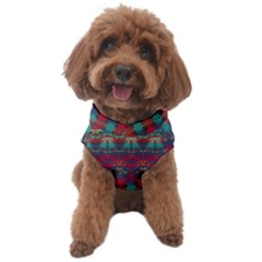 Boho Red Teal Pattern Dog Sweater by SpinnyChairDesigns