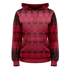 Boho Red Black Pattern Women s Pullover Hoodie by SpinnyChairDesigns