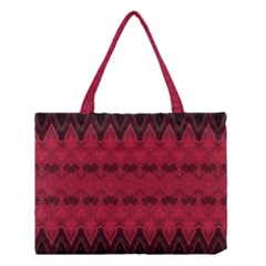 Boho Red Black Pattern Medium Tote Bag by SpinnyChairDesigns