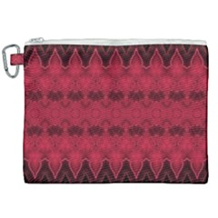 Boho Red Black Pattern Canvas Cosmetic Bag (xxl) by SpinnyChairDesigns