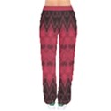 Boho Red Black Pattern Women velvet Drawstring Pants View2