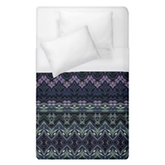 Boho Navy Teal Violet Stripes Duvet Cover (single Size) by SpinnyChairDesigns