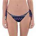 Boho Navy Teal Violet Stripes Reversible Bikini Bottom View1