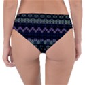 Boho Navy Teal Violet Stripes Reversible Classic Bikini Bottoms View2