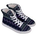 Boho Navy Teal Violet Stripes Men s Hi-Top Skate Sneakers View3