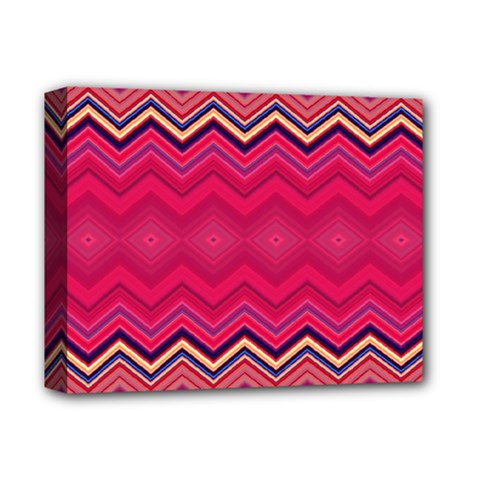 Boho Aztec Stripes Rose Pink Deluxe Canvas 14  X 11  (stretched) by SpinnyChairDesigns