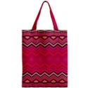 Boho Aztec Stripes Rose Pink Zipper Classic Tote Bag View1