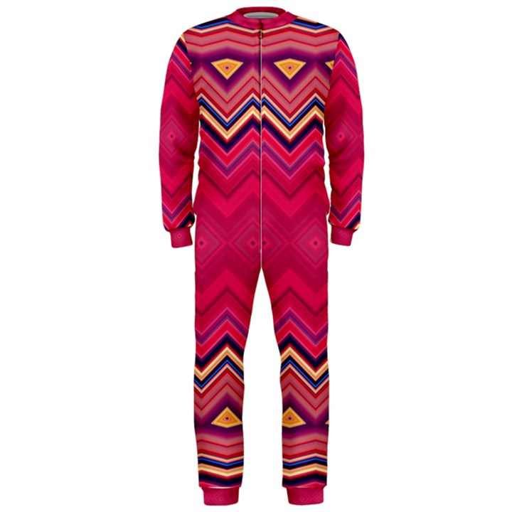 Boho Aztec Stripes Rose Pink OnePiece Jumpsuit (Men) 