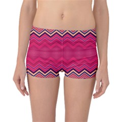 Boho Aztec Stripes Rose Pink Boyleg Bikini Bottoms by SpinnyChairDesigns