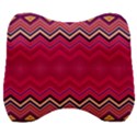 Boho Aztec Stripes Rose Pink Velour Head Support Cushion View1