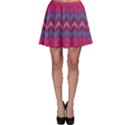 Magenta Blue Stripes Skater Skirt View1