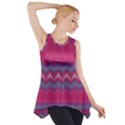 Magenta Blue Stripes Side Drop Tank Tunic View1