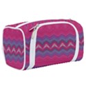 Magenta Blue Stripes Toiletries Pouch View2